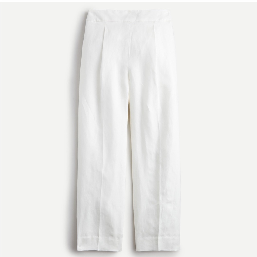 High-rise pleated pant in linen blend